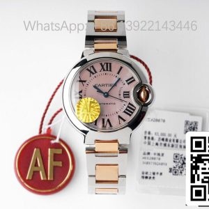 バロン ブルー ドゥ カルティエ 33MM W6920070 1:1 ベストエディション AFファクトリー ピンクダイアル