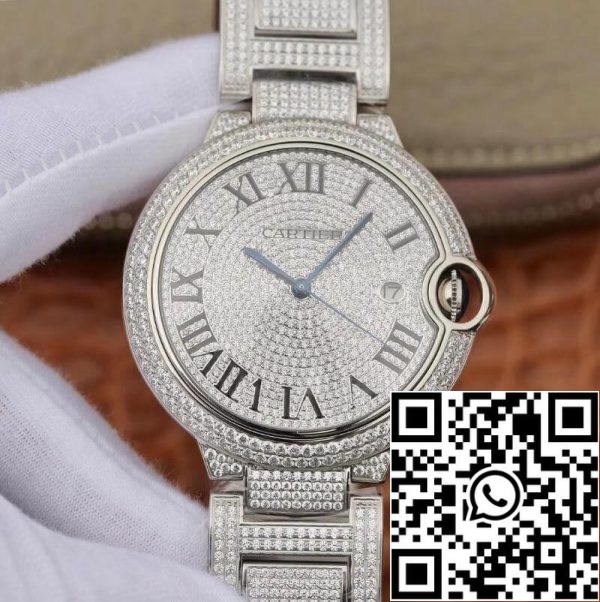 발롱 블루 드 까르띠에 WE9009Z3 42mm TW 팩토리 1 1 베스트 에디션 풀 다이아몬드 다이얼 스위스 ETA2824 미국 복제품 시계 1057 발롱 블루 드 까르띠에 WE9009Z3 42mm TW 팩토리 1:1 베스트 에디션 풀 다이아몬드 다이얼 스위스 ETA2824