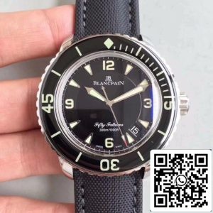 Blancpain Fifty Fathoms 5015-1130-52 ZF Factory 1:1 Best Edition Swiss ETA2836-2 Μαύρο λουράκι από ιστιοφόρο καμβά