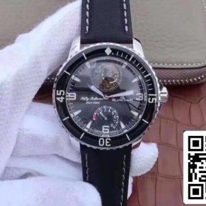 ブランパン フィフティ ファゾムス トゥールビヨン 5025-1530-52 1:1 ベスト・エディション スイス製トゥールビヨン スーパールーム付き ブラック文字盤