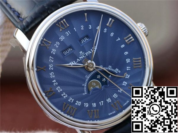 Blancpain Villeret 6654 1529 55B 1 1 Лучшее издание OM Factory V2 синий циферблат США Реплика часы 1388 Blancpain Villeret 6654-1529-55B 1:1 Лучшее издание OM Factory V2 синий циферблат