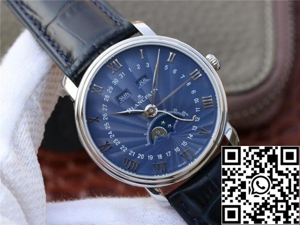 Blancpain Villeret 6654 1529 55B 1 1 Лучшее издание OM Factory V2 синий циферблат США Реплика часы 5817 Blancpain Villeret 6654-1529-55B 1:1 Лучшее издание OM Factory V2 синий циферблат