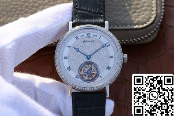 Breguet Classique Tourbillon 1 1 Лучшее издание нержавеющая сталь алмазный циферблат США Реплика часы 9597 Breguet Classique Tourbillon 1:1 Лучшее издание нержавеющая сталь алмазный циферблат