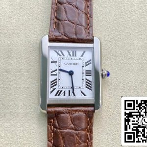 Cartier Tank 24MM 1:1 Best Edition K11 Factory коричневый кожаный ремешок