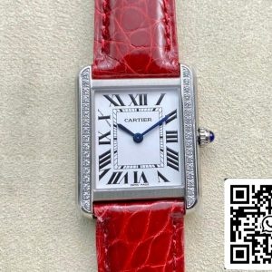 Cartier Tank 27MM 1:1 Best Edition K11 Factory V2 Красный ремешок