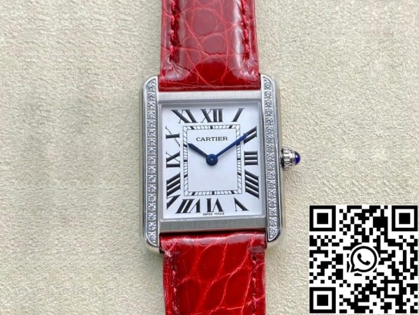Cartier Tank 27MM 1 1 Najboljša izdaja K11 Factory V2 rdeči trak ZDA replika Watch 100 Cartier Tank 27MM 1: 1 Najboljša izdaja K11 Factory V2 rdeči trak