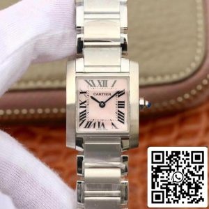 Cartier Tank Francaise W51028Q3 Pink MOP Dial Steel Ladies Watch 1:1 Best Edition Swiss Quartz