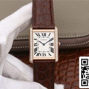 Cartier Tank WT200005 1:1 Best Edition K11 Factory Белый циферблат