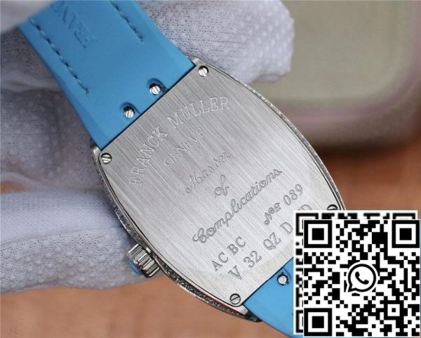 Franck Muller Ladies Collection V 32 SC AT FO D CD BL 1 1 Best Edition ABF Factory Diamond set Dial US Replica Zegarek 4438 Franck Muller Ladies Collection V 32 SC AT FO D CD (BL) 1:1 Best Edition ABF Factory Diamond-set Dial