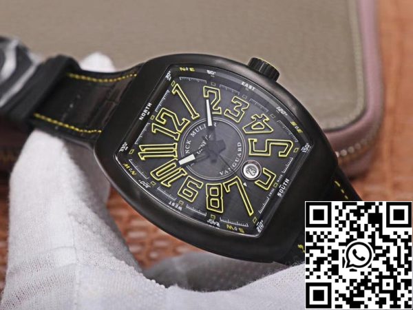 Franck Muller Vanguard V 45 SC DT TT NR BR JA 1 1 Best Edition ZF Factory Musta Dial Sveitsin ETA9015 US Replica Watch 2725 Franck Muller Vanguard V 45 SC DT TT NR BR JA 1:1 Best Edition ZF Factory Musta Dial Sveitsin ETA9015