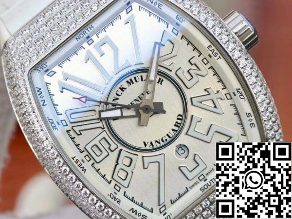 Franck Muller Vanguard V45 SC DT D NBR CD 5N NR 1 1 Best Edition Sveitsin ETA2824 Silver Dial US Replica Watch 2766 Franck Muller Vanguard V45.SC.DT.D.NBR.CD.5N.NR 1: 1 Best Edition Sveitsin ETA2824 Silver Dial