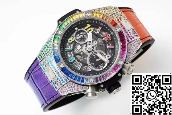 Hublot BIG BANG Unico 411 NX 1117 LR 0999 1 1 Best Edition ZF Factory Rainbow Skeleton Dial US Replica Watch 3386 Hublot BIG BANG Unico 411.NX.1117.LR.0999 1:1 Best Edition ZF Factory Rainbow Skeleton Dial