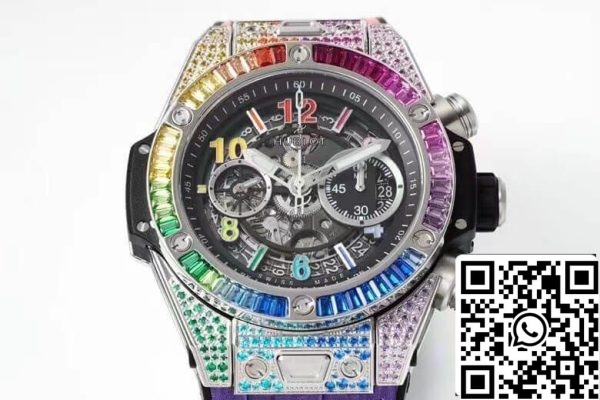 Hublot BIG BANG Unico 411 NX 1117 LR 0999 1 1 Best Edition ZF Factory Rainbow Skeleton Dial US Replica Watch 8174 Hublot BIG BANG Unico 411.NX.1117.LR.0999 1:1 Best Edition ZF Factory Rainbow Skeleton Dial