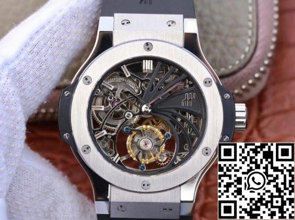 Hublot Big Bang hollow tourbillon Swiss Seagull movimento de turbilhão com corda manual Skeleton Dial US Replica Watch 5908 Hublot Big Bang hollow tourbillon Swiss Seagull movimento de turbilhão com corda manual Skeleton Dial
