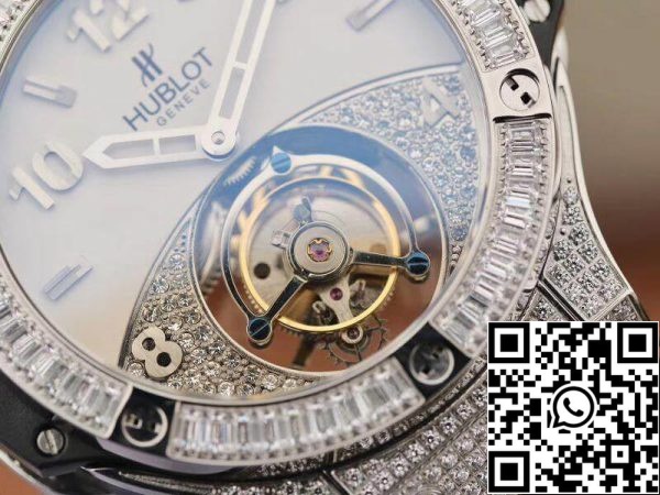 Hublot Classic Fusion 45 мм турбийон с диамант сив циферблат 1 1 Най-доброто издание на черна каучукова каишка швейцарски турбийон САЩ реплика часовник 6677 Hublot Classic Fusion 45 мм турбийон с диамант сив циферблат 1: 1 Най-доброто издание на черна каучукова каишка швейцарски турбийон