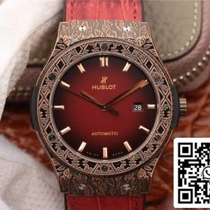 Hublot Classic Fusion 511.OX.6670.LR.OPX17 JJ Factory 1:1 Best Edition Swiss ETA2892 Dark Red Gummy Strap