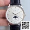 Jaeger LeCoultre Master Ultra-Thin Q1368420 ZF Factory 1:1 Best Edition Swiss ETA925 Silver Dial Black Leather Strap US Реплика часов 332 Jaeger-LeCoultre Master Ultra-Thin Q1368420 ZF Factory 1:1 Best Edition Swiss ETA925 Silver Dial Black Leather Strap