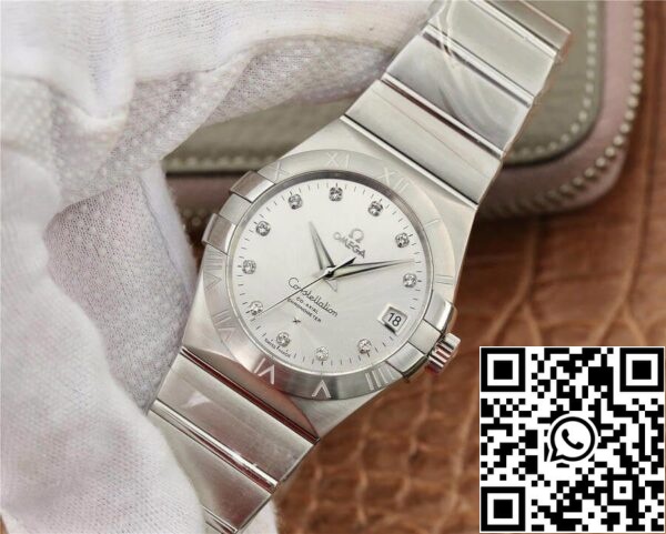 Omega Constellation 123 10 38 21 52 001 1 1 Best Edition VS Factory Diamond set Dial Yhdysvaltain Replica katsella 6110 Omega Constellation 123.10.38.21.52.001 1:1 Best Edition VS Factory Diamond set Dial