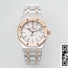 a1700155991147 5552 Audemars Piguet Royal Oak 15450SR.OO.1256SR.01 APS Factory 1:1 Best Edition V3 White Dial Rose Gold and Steel