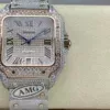 d00d670fddf6c36 Santos De Cartier Diamond Watches Rose Gold Dial 1:1 Best Edition AMG Factory Swarovski Stone
