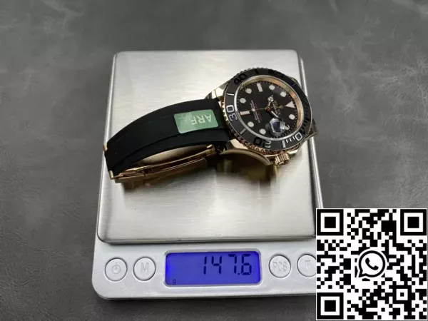 eab1edab2dfd7c2 Rolex Yacht-Master 40 черный циферблат розовое золото M126655-0002 1:1 Лучшее издание AR заводской противовес версии