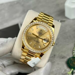 ロレックスデイデイト40 228238 シャンパンダイヤル ゴールドフィルド 18K モアッサナイトベゼル