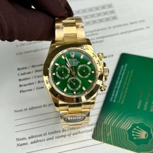 ロレックスイエローゴールドコスモグラフデイトナ40腕時計グリーンアラビアダイヤル116508コーティング18Kイエローゴールド