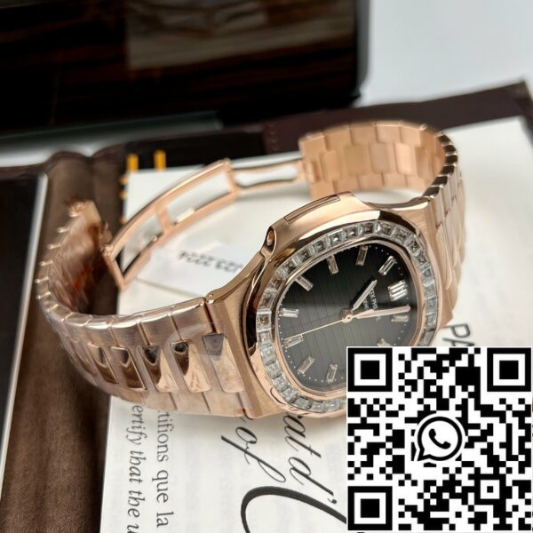 z4660904643208 ac0172cba4aeecd7a54b1e5dca2ae822 パテックフィリップノーチラス5711/1R-001 -巻18Kローズゴールドとモアッサナイトバゲット