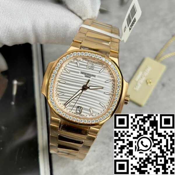 z4688017960920 e8351e9eb10ba50fc2a31f664a07fb59 パテックフィリップノーチラス7118/1R-010 18金ホワイトダイヤルカスタムモアッサナイト石でいっぱい。