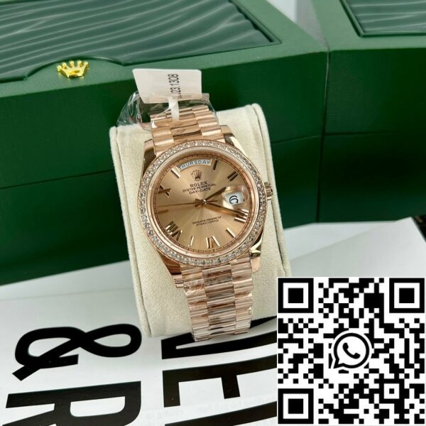 z4689778105044 a35a1b421a82044e3532b3ca3150b813 cd0b841e fc2f 4f98 98d8 6b8322053661 ロレックスオイスターデイデイト40mm 228235コーティング18Kローズゴールドベスト1:1エディション130グラムモアッサナイトベゼル