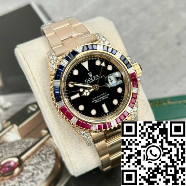 Z4731820085805 E3798C440605C7769408B421D354B02B F6F53FBA FC8 4C25 B32F 810C2B5B545B 롤렉스 GMT-Master II 126755 레인보우 베젤 베스트 1:1 에디션, 루비스톤 및 18k 랩핑 포함
