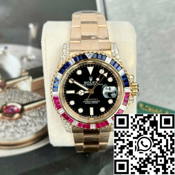 Z4731820097028 110176735BA375433EB80268FF2475D0 63C0BC5C FEFD 4EEA 977D E3F7E5C8C6A1 롤렉스 GMT-Master II 126755 레인보우 베젤 베스트 1:1 에디션, 루비스톤 및 18k 랩핑 포함