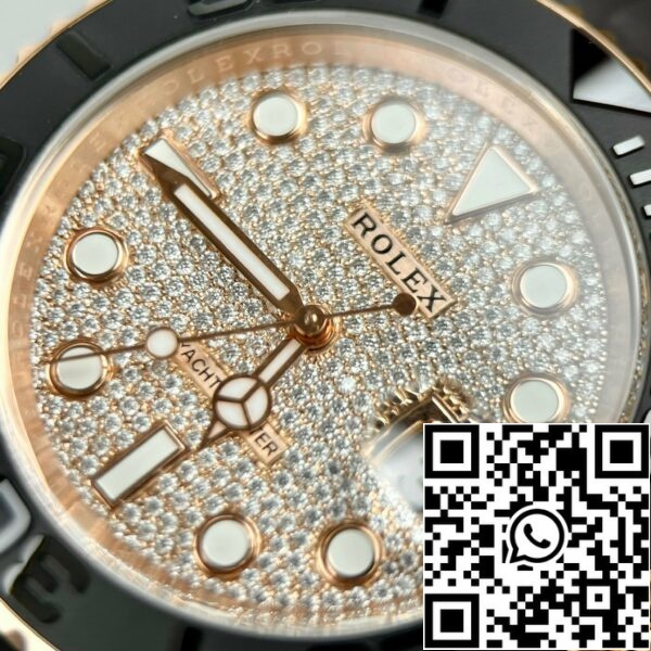 z4737447060167 29954b5ad40f1ba824bbda36141b29e4 d3f0cf62 90a9 4430 9663 dadf4f679d53 Rolex Yacht-Master 40 126655 Pave камень циферблат - 3235 Механизм с покрытием 18k золото и муассанит