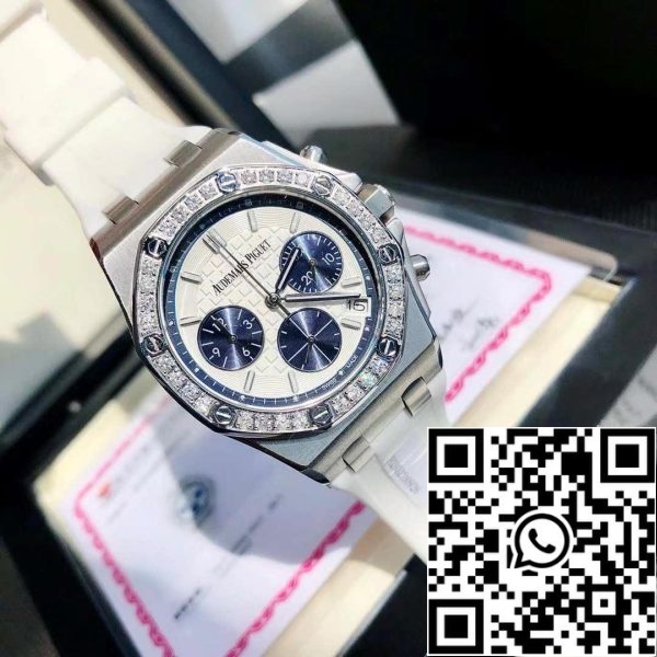 z4825858324925 c79bc177cd1ba6287ea10c1e8613d928 オーデマピゲロイヤルオークオフショアレディーススチールホワイトダイヤルダイヤモンドベゼル26231ST.ZZ.D010CA.01
