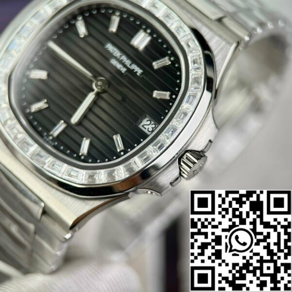 z4837249535753 0b84600a5cc8c09b084efc149f4654b2 Patek Philippe Nautilus 5711 Melhor Edição 1:1 PPF Factory Mostrador preto personalizado Diamantes Moissanite