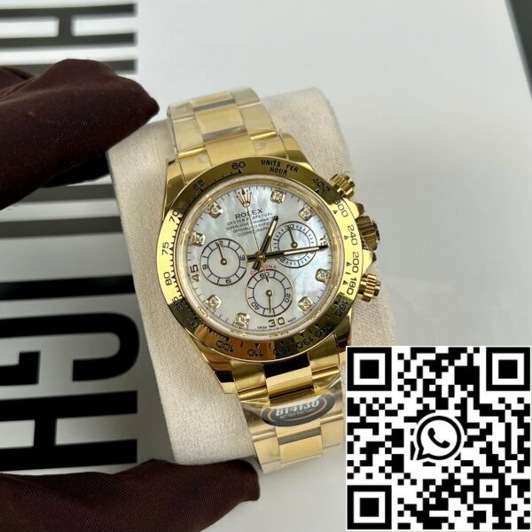 z4992855718095 626a53c7e77530ec744fa2c8c17c3a0e Реплика Rolex Cosmograph Daytona 40 мм желтое золото перламутр бриллиантовый циферблат 116528