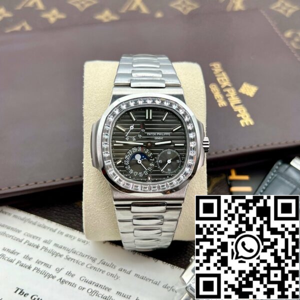 z5028880041834 d554cdaba22b989283675f85cd28f6f3 Patek Philippe Nautilus 5712GR 1:1 Best Edition GR Factory Harmaa kellotaulu