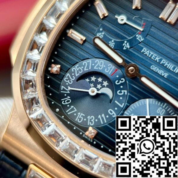 z5273296931403 d75f2c8204d08aec512ef81da298700d Patek Philippe Nautilus 5724R 1:1 mejor edición Esfera azul personalizada 18k y moissanita