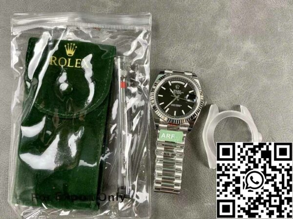 z5333018284268 a42c66dd2a3c5dd8c085b2b7e289424c Rolex Day Date 40 M228239-0004 Cadran noir 1:1 Best Edition AR Factory 3255 Movement