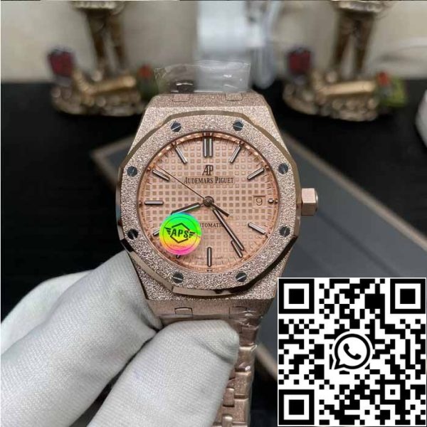 z5345626312164 3abb73782f7025cc192753a72f5b8c64 Audemars Piguet 15454OR.GG.1259OR.03 Frost Gold 1:1 best edition APS Factory Rose Gold dial Rose gold