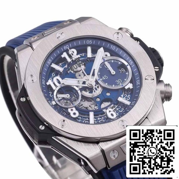 z5349681500150 c4cd3b78c2a79c8b79a4496a45db77f4 Hublot Big Bang Unico Titanium 441.NX.5171.RX 1:1 Best Edition BBF Factory kék szíjjal