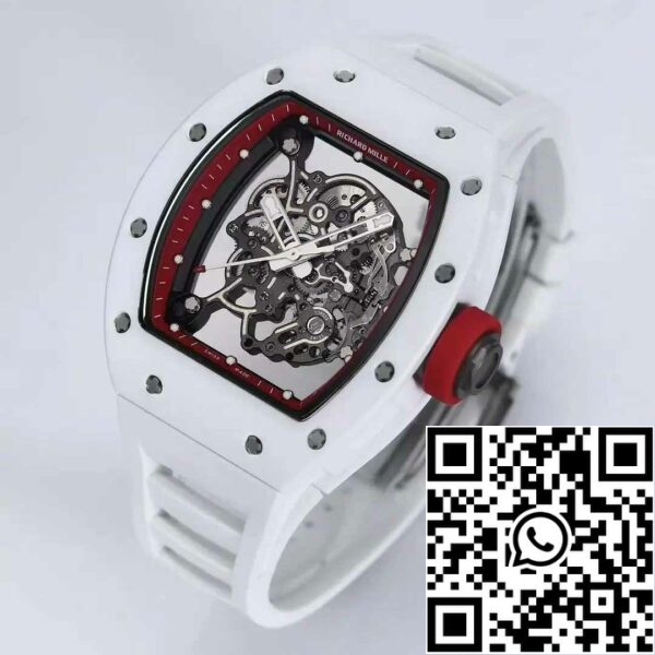 z5358489319061 1ad1835dad4f1f44ce7d16acfcdc51a8 RICHARD MILLE RM055 Keramikgehäuse 1:1 Best Edition BBR Factory [V3] Weißes Kautschukarmband
