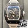 BBR Factory [V3] RICHARD MILLE RM055 RM-055 Boîtier en céramique noire Bracelet en caoutchouc blanc