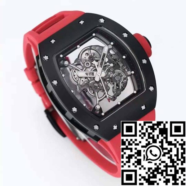 z5358491114057 0bd25bb833cdfe1ceb6d287f03da26d7 BBR Factory [V3] RICHARD MILLE RM055 RM-055 Črni keramični ohišje Rdeči gumijasti trak
