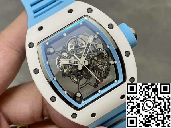 Z5358491859377 5B5F354A16C08D05CC3A90252C0C0BDE RICHARD MILLE RM055 세라믹 케이스 1:1 베스트 에디션 BBR 팩토리 [V3] 블루 러버 스트랩