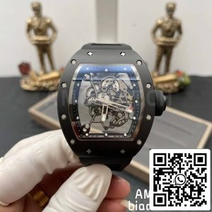 BBRファクトリー [V3] RICHARD MILLE RM055 RM-055 ブラックセラミックケース ブラックラバーストラップ