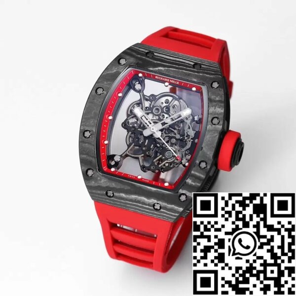 z5434578827521 b3a2cf8989f7a6f8842c63a8621641a9 RICHARD MILLE RM055 Переработанный оригинальный 1:1 Best Edition BBR Factory 2024 Красный ремешок