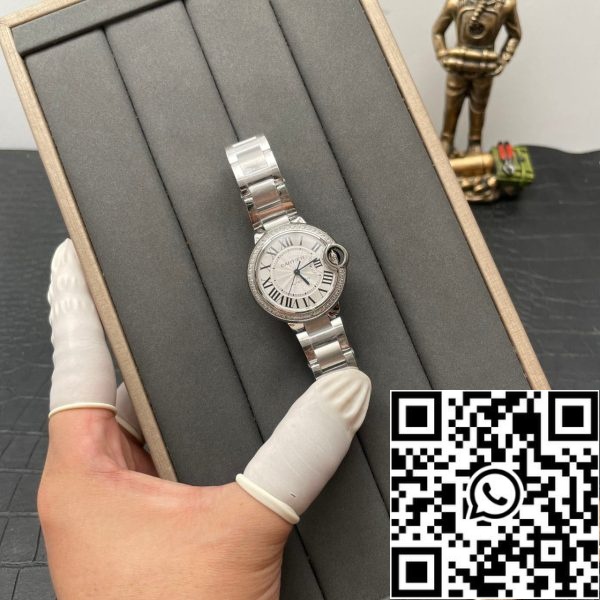 Z5471932328969 2C074FF49C29252023032C6F3B5A1859 발롱 블루 드 까르띠에 W4BB0016 33MM 1:1 베스트 에디션 AF 팩토리 화이트 다이얼
