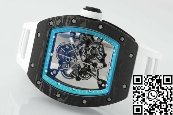 z5568790065012 edd0442cf62d20d00355b7c426fd17a0 RICHARD MILLE RM055 ZF 2024 1:1 Best Edition Cassa in fibra di carbonio Quadrante turchese