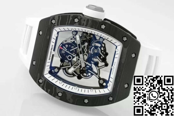 z5568793150191 397134ed623e96f903defa6e68d9f6cc ed0fa3b0 a543 4e5f 8ead 97e871388fb7 RICHARD MILLE RM055 ZF 2024 1:1 Best Edition Caixa em fibra de carbono Bracelete branca